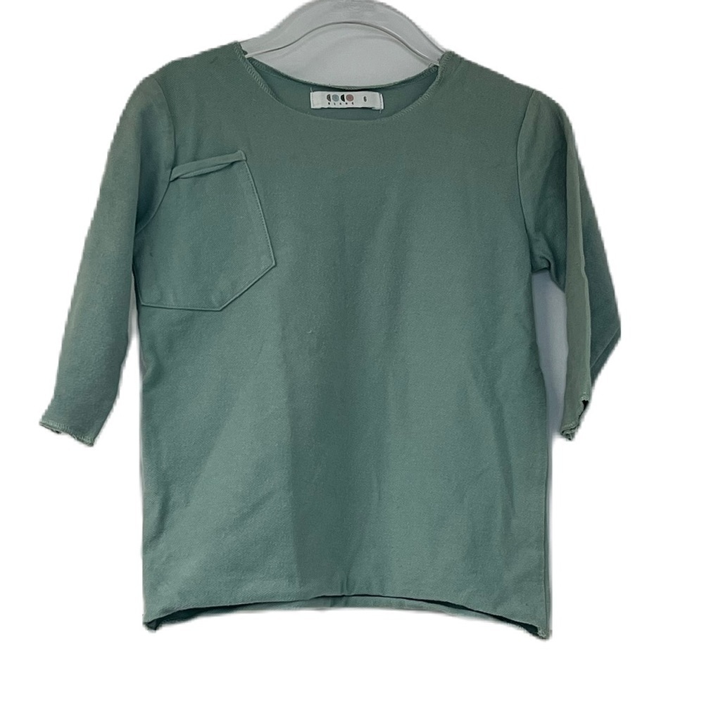 Coco Blanc sz 6 girls 2 piece mint green 3/4 sleeve tee and mini swing skirt fun